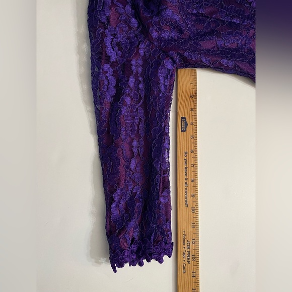 Cachet by Bari Protas Women Vintage Purple Lace Blazer Jacket Women’s Size 9/10 - Picture 7 of 15